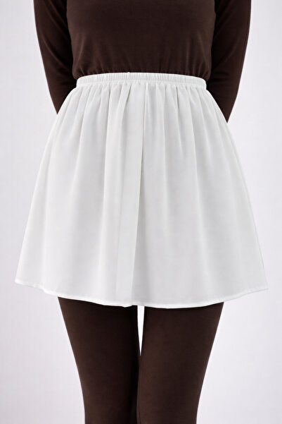 Modabenna Tesettür Ecru Ποιοτικό Κρεπ Εσωτερικό Ρούχο Σωτριάζουσα Φούστα Επιμ...