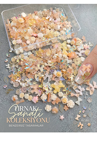 SEVRU Profesyonel Protez Tırnak Nail Art Süsleme 3D Charm Karışık Desenli