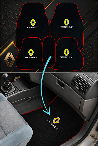 ulustekstil Renault 19 Europa 5 Parça Nakışlı Siyah Oto Halı Paspas Seti ‘’LO...