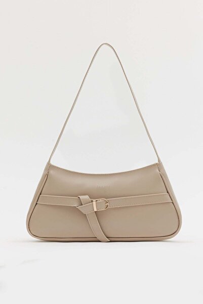 Shanta Γυναικεία τσάντα ώμου και μπαγκέτα μοντέρνου στυλ, με λεπτομέρεια αγκρ...