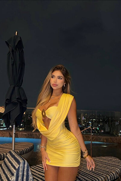 Love Fab Μίνι φόρεμα με λεπτομέρεια αξεσουάρ Degaje Yaka Crop και κορδόνι περ...