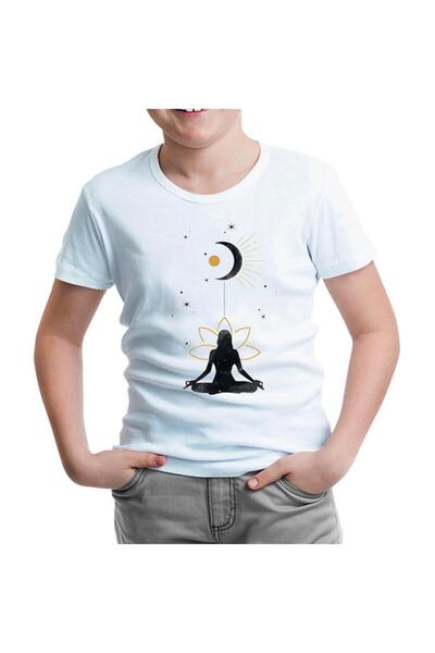 Lord T-Shirt تيشيرت يوجا - رايزينج تو ذا مون للأطفال باللون الأبيض