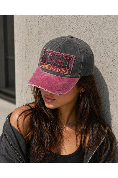 Zeramine 2024 Καπέλο μπέιζμπολ σε στυλ ροκ, με φθαρμένη λεπτομέρεια, unisex, ...