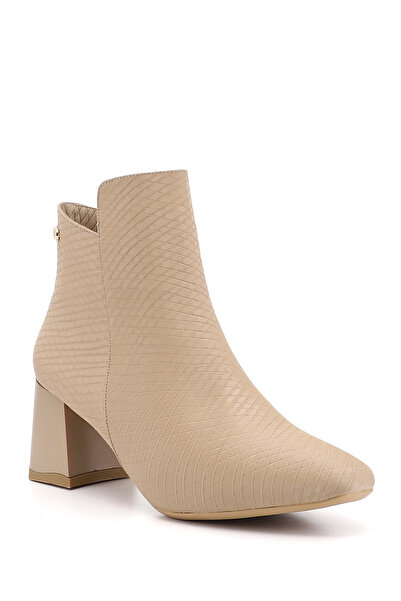 GÖNDERİ(R) Γυναικείες / Κορίτσια Μπεζ μπότες με χοντρό τακούνι με φερμουάρ