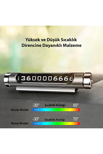 DailyLink Araba Araç Park Numaratör Telefon Numarası Yazma