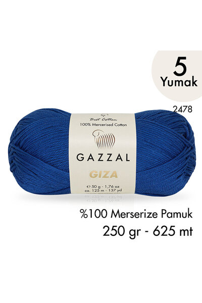Gazzal جيزة 2478-100% خيوط قطنية مرسيريزد صيفية محبوكة أميجورومي - 5 ياماك