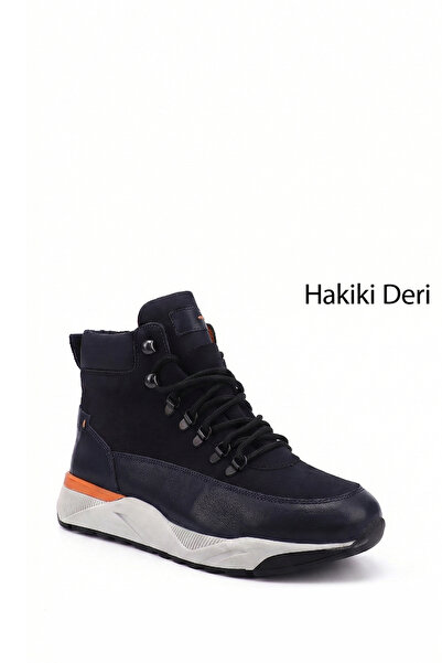 GÖNDERİ(R) Ανδρικές μπότες Ourdoor από γνήσιο δέρμα με κορδόνια Navy Blue Ant...