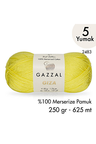 Gazzal جيزة 2483-خيط قطن ميرسيريزد 100% للحياكة الصيفية أميجورومي - 5 ياماك