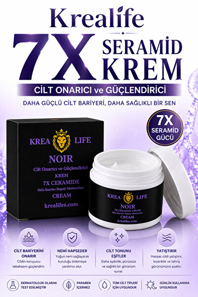 krealife NOIR, 7X Seramid Krem, Cilt Onarıcı ve Güçlendirici Bakım,50 ml