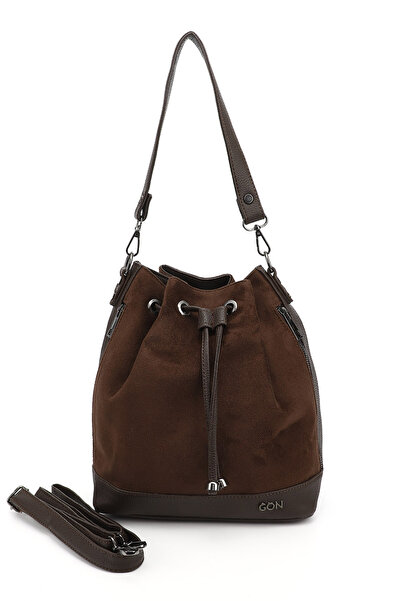 GÖNDERİ(R) Γυναικείες / Κορίτσια Καφέ σουέντ με κορδόνι ώμου και σακίδιο πλάτης