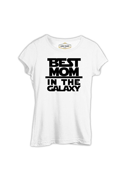 Lord T-Shirt تي شيرت نسائي أبيض لعيد الأم بطبعة "أفضل أم في المجرة"