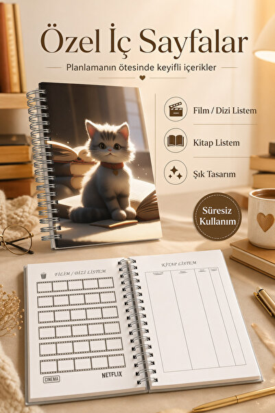 cabuk baskı A5 Αδιάκοπο ημερολόγιο με σπιράλ εβδομαδιαίας προγραμματισμού οργ...