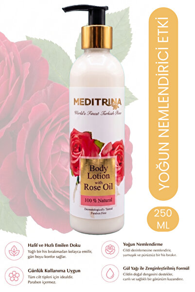meditime Yoğun Nemlendirici Gül Losyonu 250 Ml