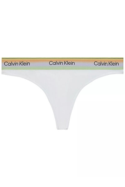 Calvin Klein Kadın Logo Detaylı Elastik Bel Bantlı Pamuklu Beyaz Bralet