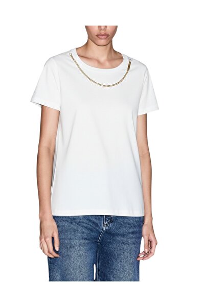 Armani Exchange Women's Regular Fit Logo Printed Round Neck Cotton Short Slee...