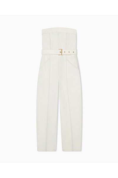 Armani Exchange Women's Strapless Collar Waist Belt Detail Long Ankle Length ...