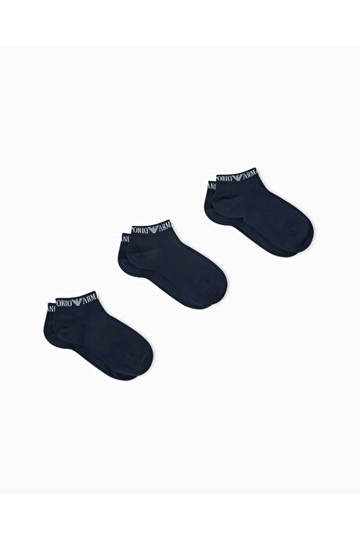 Emporio Armani Ανδρικές κάλτσες με λεπτομέρεια λογότυπου στον αστράγαλο, βαμβ...