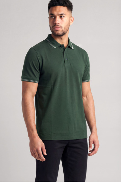 Emporio Armani Erkek Kısa Kol Pamuklu Regular Fit Yeşil Polo Yaka T-Shirt