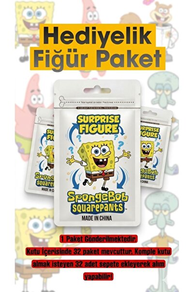 HEDİYEVİM Sünger bob Hediyelik fiğür paket süngerbob Hediyelik paket 1 Adet
