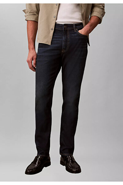 Calvin Klein Erkek Dar Kesim Pamuklu Denim Lacivert Jeans