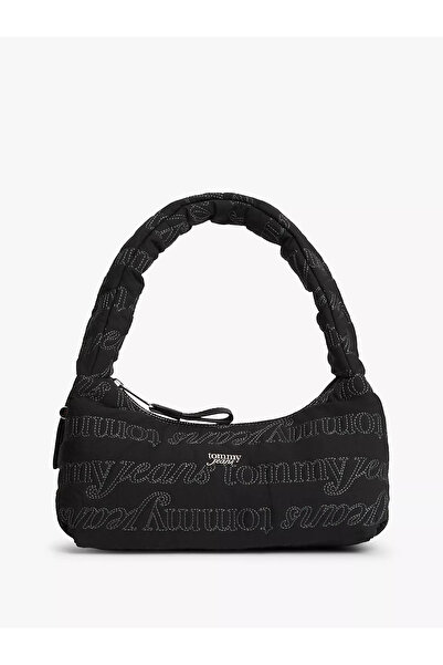 Tommy Hilfiger Women's Brand Logo Casual Use Black Shoulder Bag Aw0Aw18467 Bds