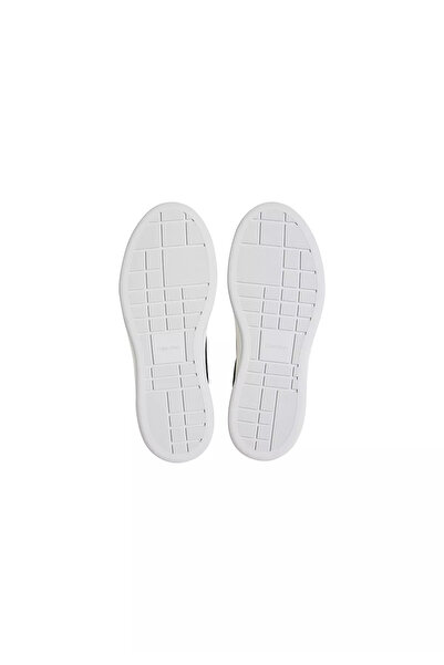 Calvin Klein Kadın Platform Tabanlı Süet Detaylı CK Logo Desenli Siyah Sneaker