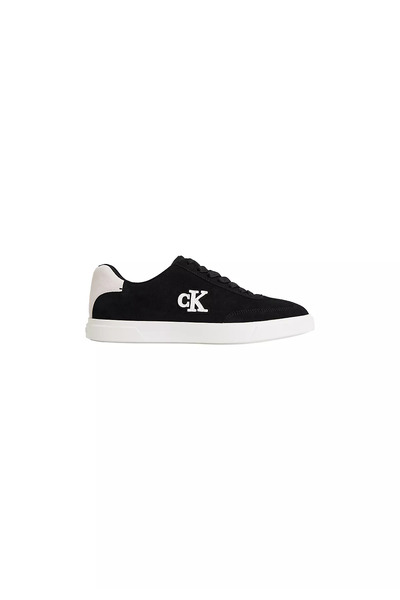 Calvin Klein Erkek CK Logolu Düşük Bilekli Süet Siyah Sneaker