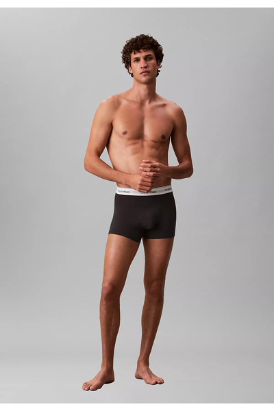 Calvin Klein Erkek Elastik Bel Bantlı Pamuklu Beşli Paket Siyah Boxer