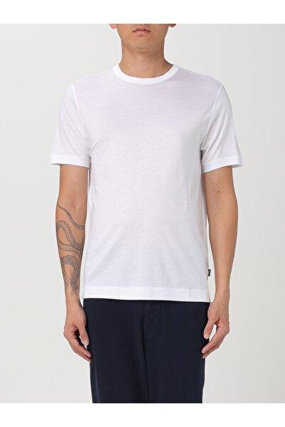 BOSS Erkek Regular Fit Yuvarlak Yakalı Kısa Kollu Basic Beyaz T-Shirt
