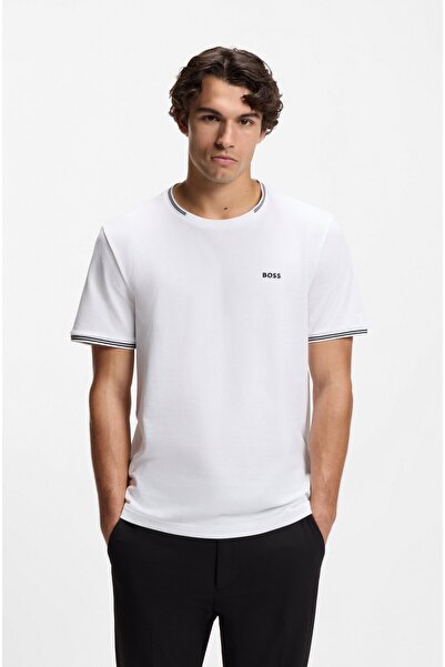 BOSS Streç Pamuklu Regular Fit Bisiklet Yaka T Shirt Erkek T SHİRT 50521245 100