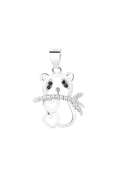 delis 925 silver pendant, JW1600, panda pattern, rhodium plated