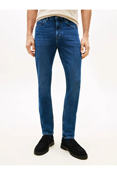 Tommy Hilfiger Men's Slim Fit Straight Leg Cotton Stretch Denim Navy Blue Jeans