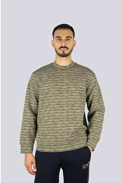 Emporio Armani Erkek Regular Fit Bisiklet Yaka Uzun Kollu Yeşil Sweatshirt