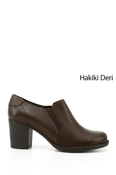 GÖNDERİ(R) Γυναικεία Καφέ Αντίκες Παπούτσια από Γνήσιο Δερμάτινο Μεσαίο Χοντρ...