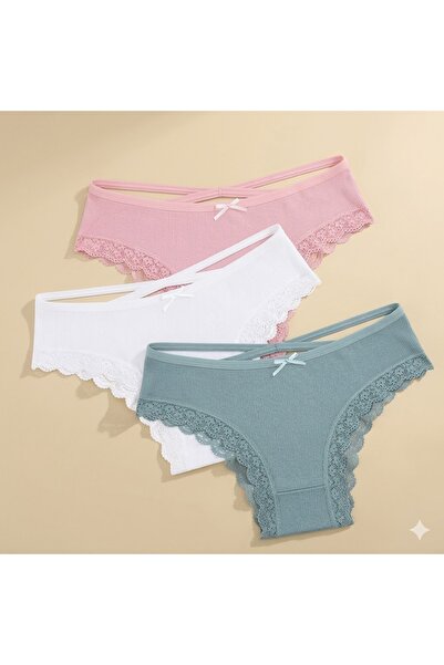 PICADİLİ Set 3 perechi de chiloti pentru dama, CH108, Multicolor