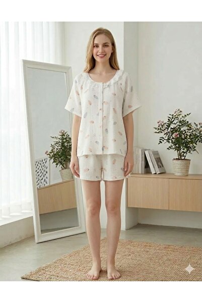 delis Women's "Warm & Chic" two-piece pajamas, PJ009, White