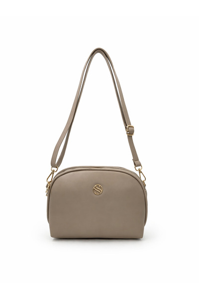 Sanmorris Γυναικεία τσάντα ώμου με χρυσό αξεσουάρ με διπλό μεταλλικό φερμουάρ...