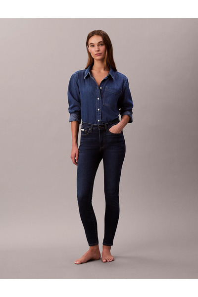 Calvin Klein Kadın Skinny Fit Yüksek Bel Dar Paça Pamuklu Esnek Denim Laciver...