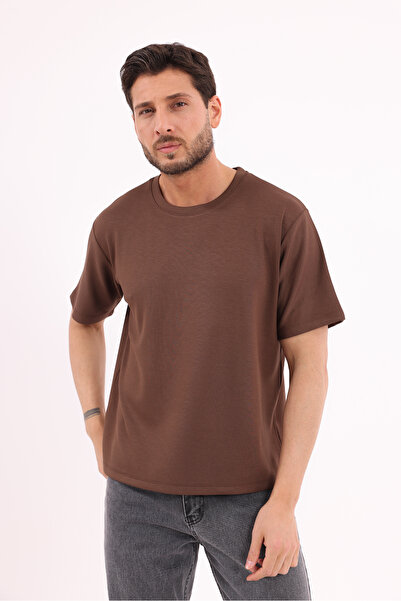 freemen Ανδρικό καφέ μπλουζάκι oversize – Αναπνεύσιμο, μαλακής υφής, που δεν ...