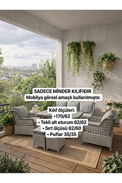 MADAMİNCİ Balkon & Bahçe Mobilyası Minder Kılıfı – Su İtici Kumaş (MOBİLYA GÖ...