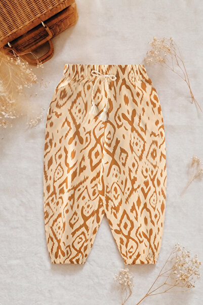 Cigit Σαλβάρι με σχέδια από βισκόζη, ηλικίας 2-10 ετών, μπεζ