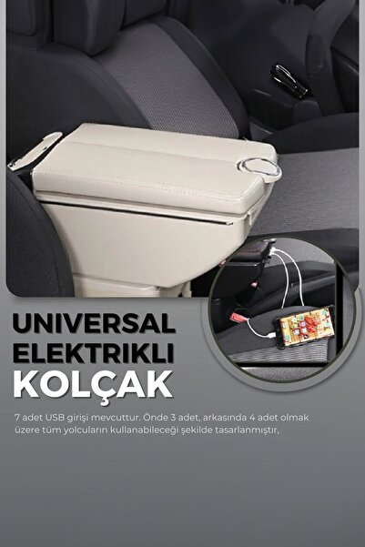 Carlifestyle Oto Kolçak Kol Dayama Çift Açılır 7 Usb Girişli Tüm Araçlara Uyu...
