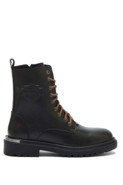Harley Davidson Ανδρικά μαύρα δερμάτινα μποτάκια Thar με κορδόνια 021M100552