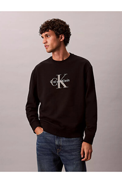 Calvin Klein Ανδρικό 100% βαμβακερό φούτερ με λογότυπο CK, στρογγυλή λαιμόκοψ...