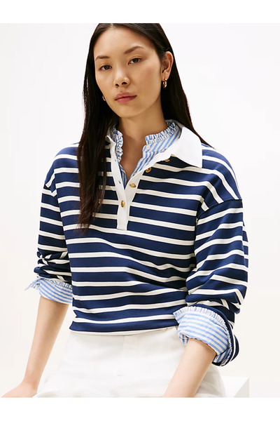Tommy Hilfiger GOLD BUTTON RUGBY TERRY SWTSHRT