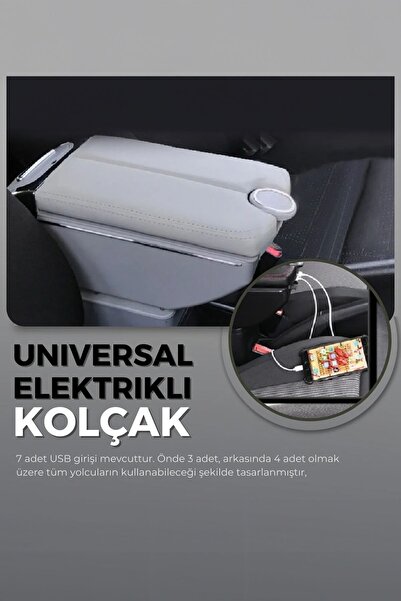Carlifestyle Oto Kolçak Kol Dayama Çift Açılır 7 Usb Girişli Tüm Araçlara Uyu...