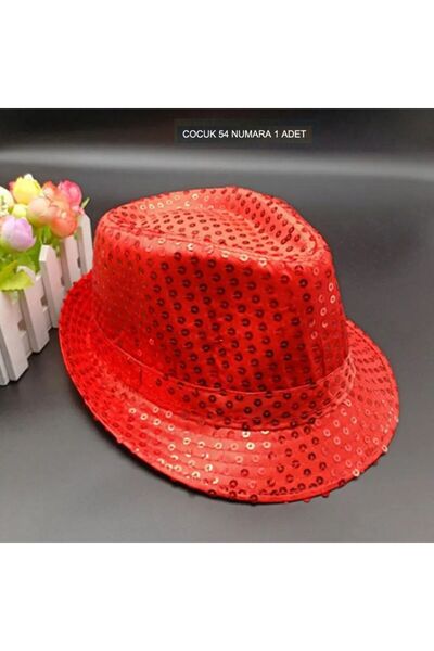 partidolu Κόκκινο καπέλο με παγιέτες Michael Jackson για παιδί 6/7 ετών 1 τεμ...