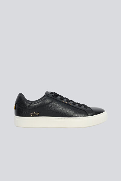 PAUL&SHARK Erkek Metalik Logo Detaylı Düşük Bilekli Siyah Sneaker