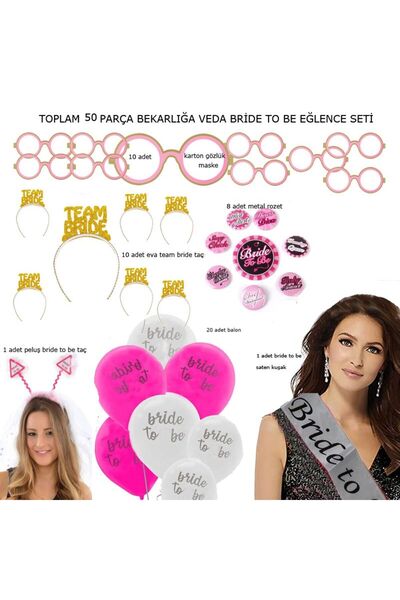 partidolu Σετ διασκέδασης για μελλοντικές νύφες  "Bekarlığa Veda Luxury " 50 ...