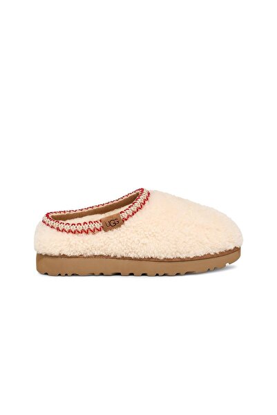 UGG Γυναικείες άνετες παντόφλες εκρού με λεπτομέρειες από γούνα